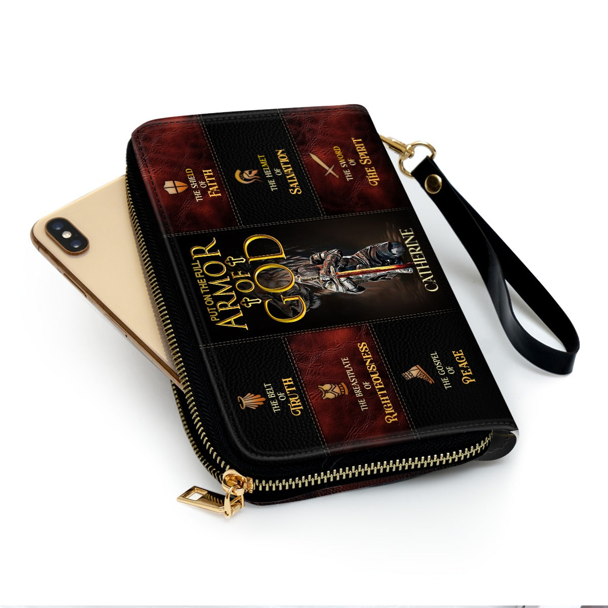 Personalized Christian Leather Handbag, Armor of God Purse with Name, Ephesians 6:10-18 Faith Tote Bag, Religious Gift for Women BLAF25